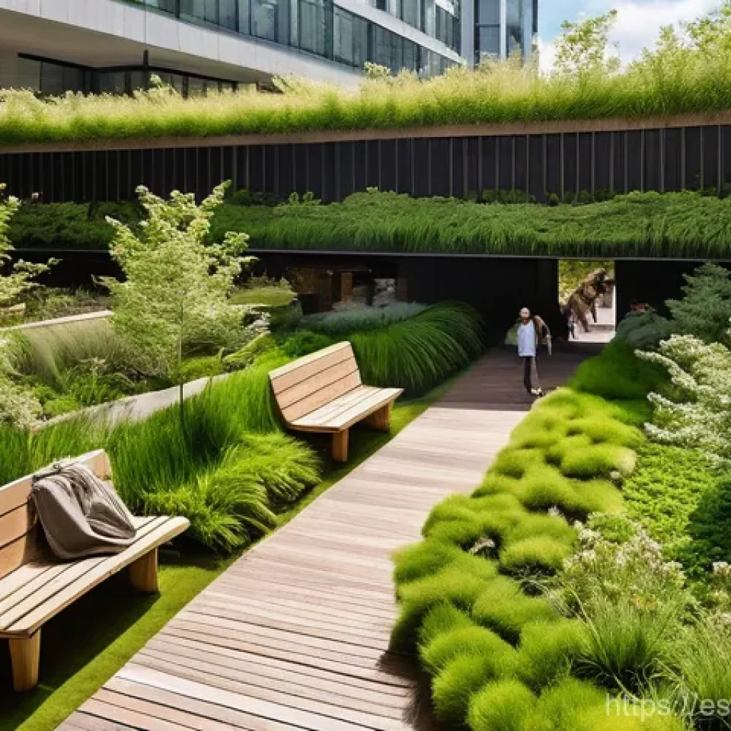 도시 녹지 확장 운동과 국제 협력 - **Vibrant Urban Oasis**
    A bustling, sunlit city square transformed into a lush urban oasis. The ...