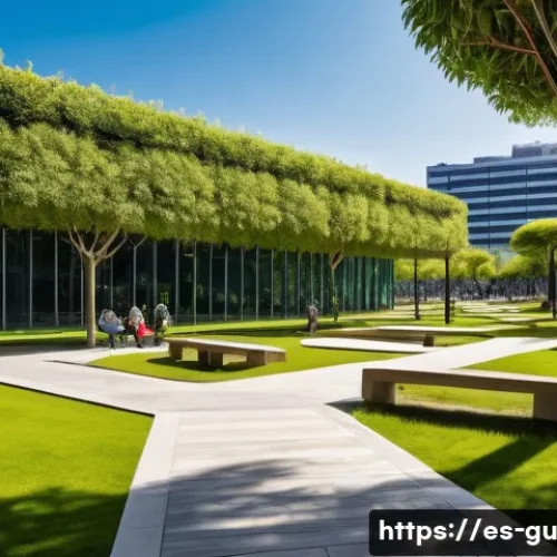Home 31 도시 녹지 공간의 국제적 사례 연구 - A multifunctional urban park in a vibrant Latin American city, featuring lush green spaces with dive...